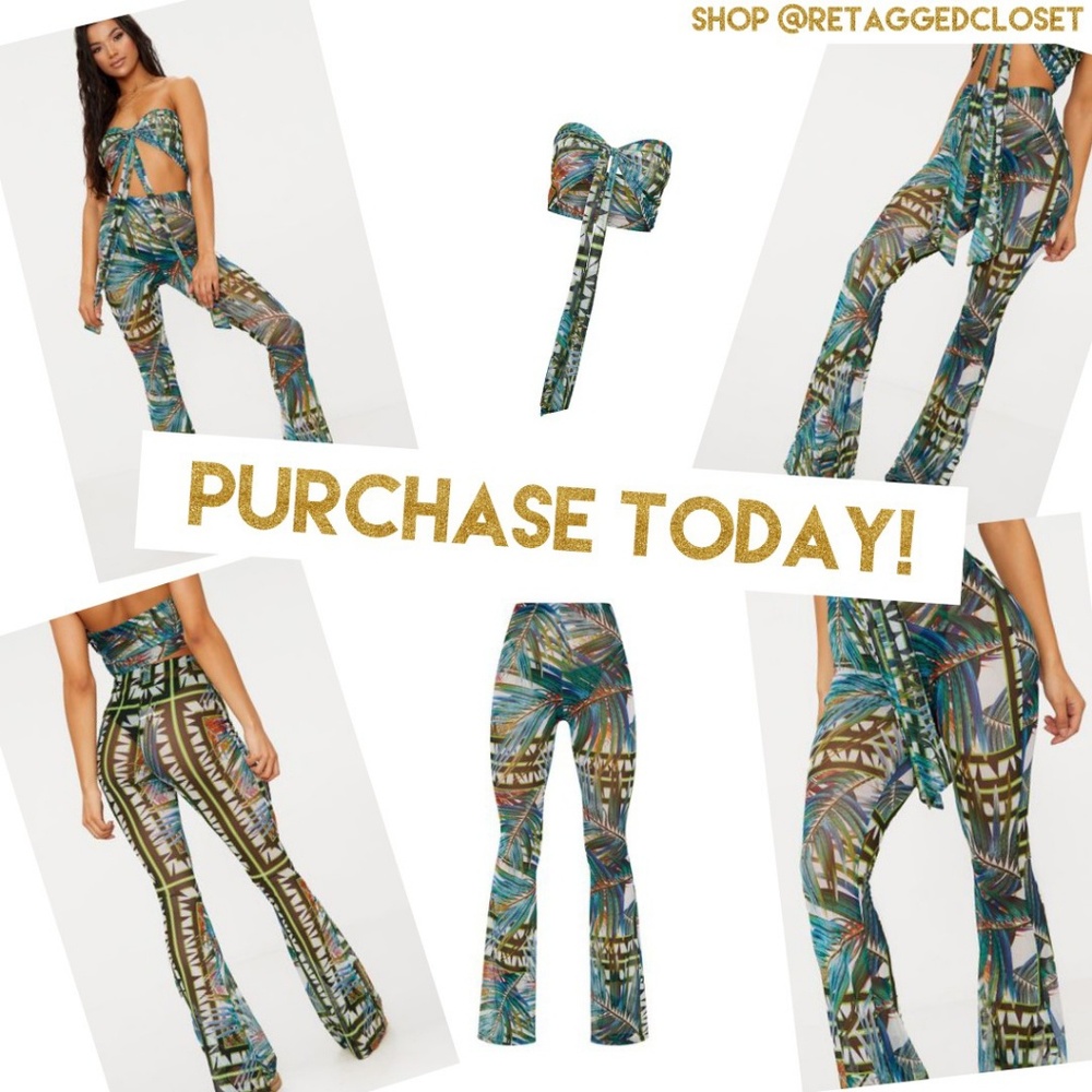 Tropical Mesh Beach Co-Ord Set